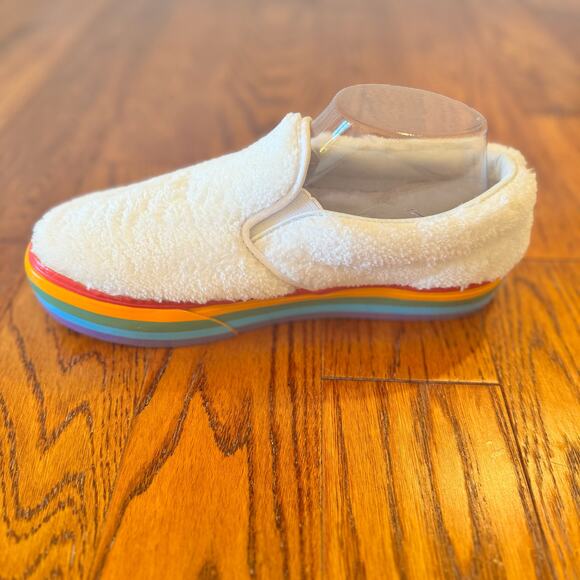 VANS Classic Slip-on Shearling Rainbow Platform Kids Size 6 Women's 8 Skater - Picture 7 of 12